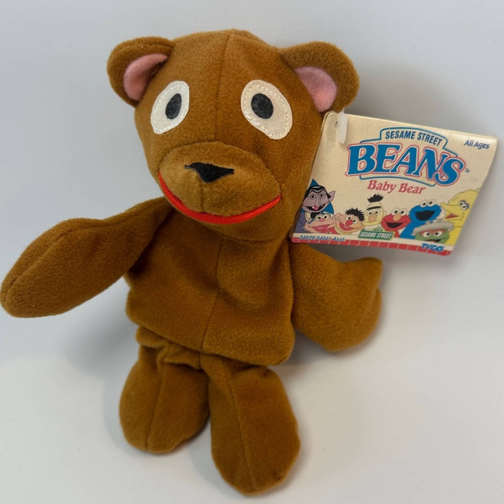 VTG Sesame Street Beans Baby Bear 1997 Jim Henson Plush Beanie with Tags